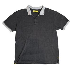 VTG Analog Polo Shirt Black/Gray Size XL Skater Y2K
